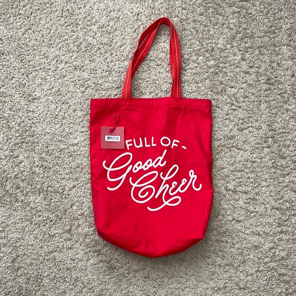 NWT Hallmark Red Full of Good Cheer Canvas Tote - Picture 1 of 7